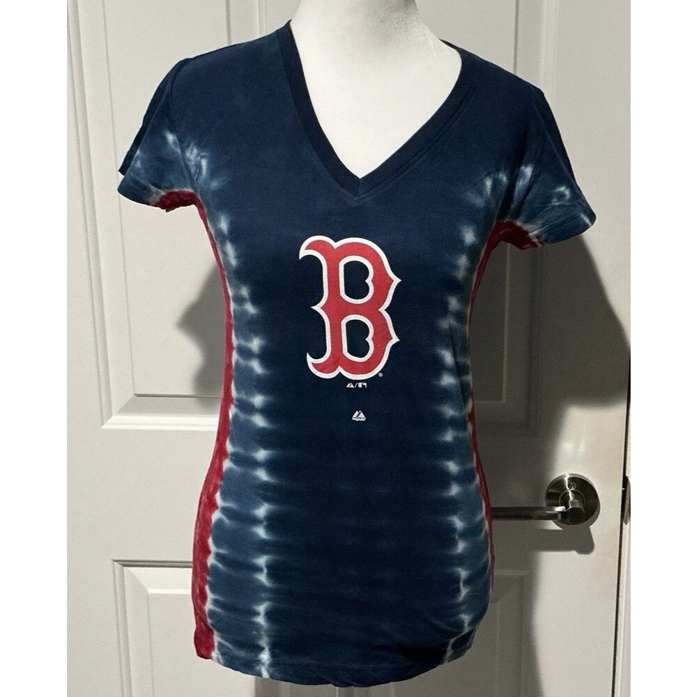 NEW Majestic MLB Boston Red Sox  T-Shirt Short Sleeve Tie Dye Women’s Small